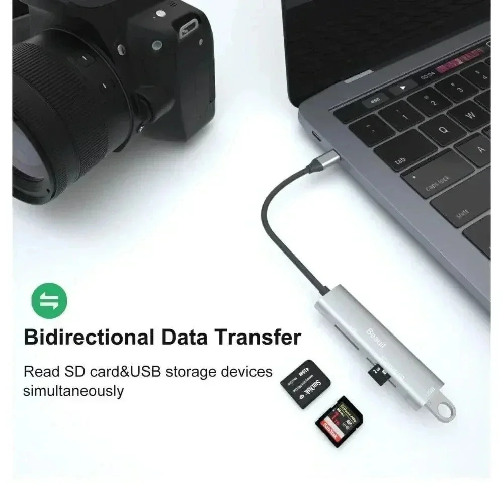 Memory Card Reader SD/TF Card Reader USB-C to MS Type-C Card‎ Reader